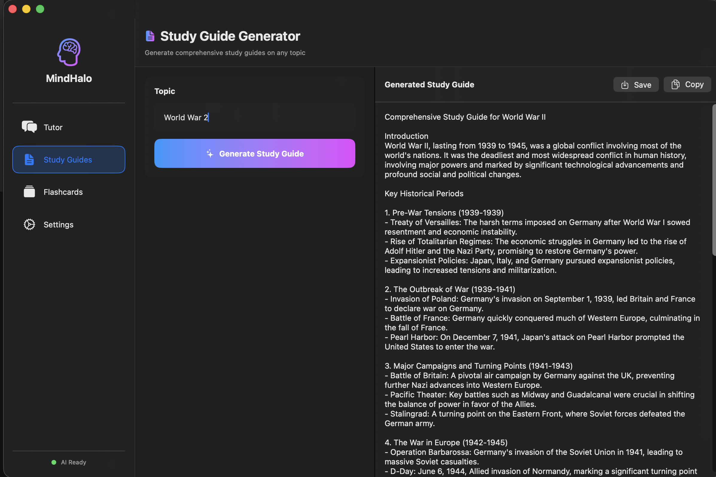 Study guide screenshot